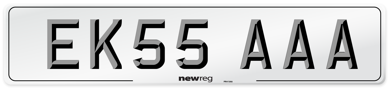 EK55 AAA Number Plate from New Reg